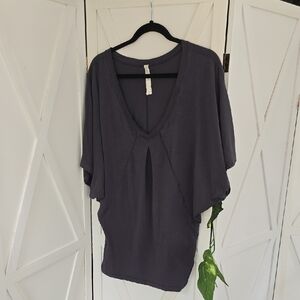 Unique Lululemon Dolman Sleeve Top Gray Asymmetrical Blouse
